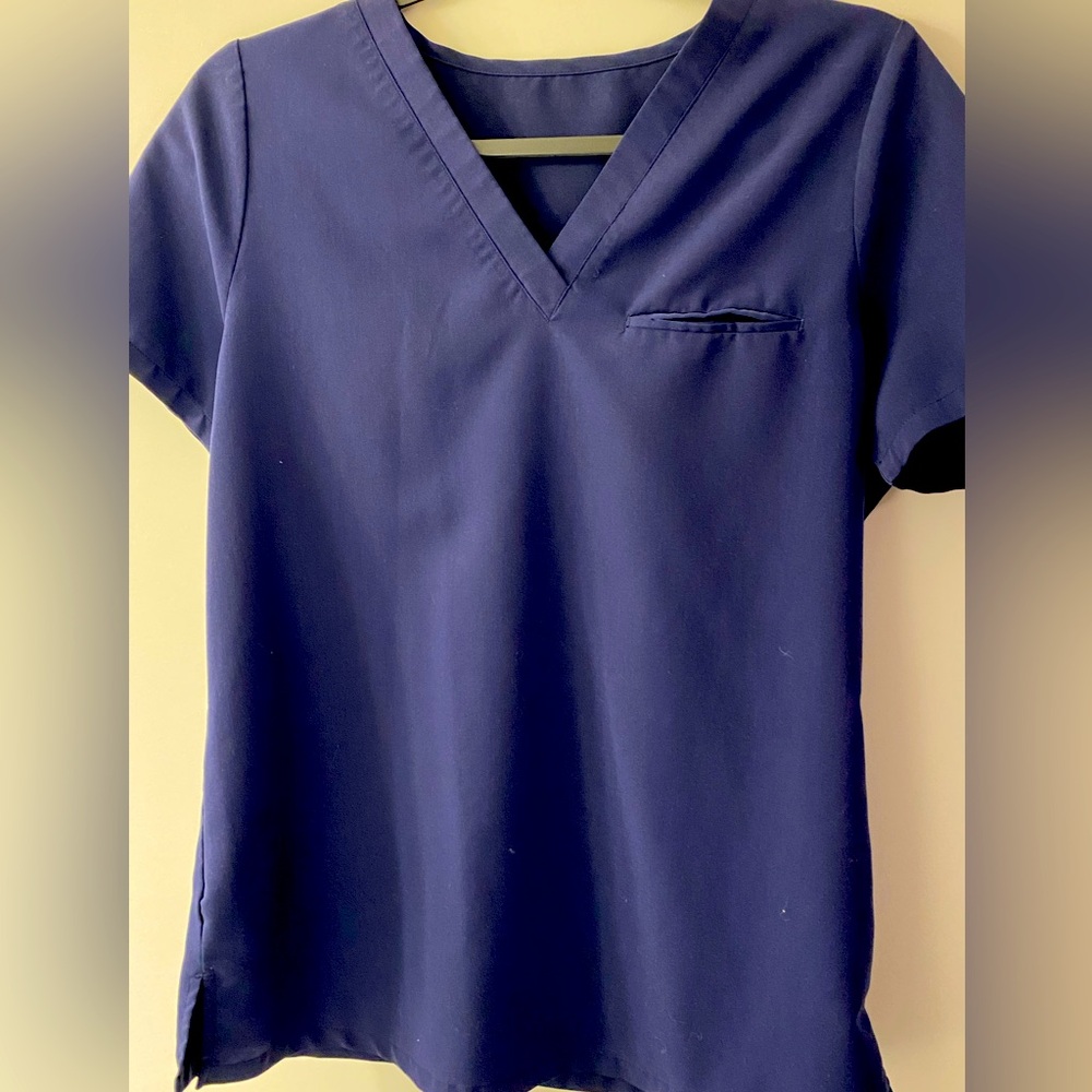 Navy Mandala Scrub Top